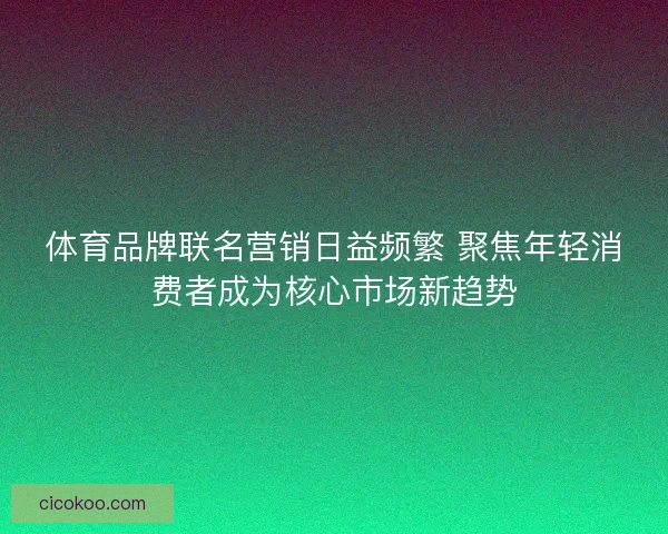 体育品牌联名营销日益频繁 聚焦年轻消费者成为核心市场新趋势 体育品牌联名营销日益频繁 聚焦年轻消费者成为核心市场新趋势