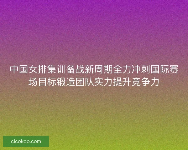 中国女排集训备战新周期全力冲刺国际赛场目标锻造团队实力提升竞争力