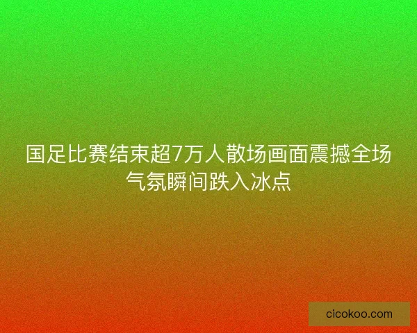 国足比赛结束超7万人散场画面震撼全场气氛瞬间跌入冰点 国足比赛结束超7万人散场画面震撼全场气氛瞬间跌入冰点